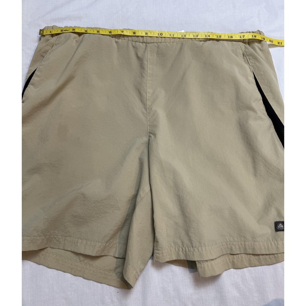 Nike ACG Shorts Mens Large Khaki Black Mesh Outdoor Lined Drawstring 90s Vintage - Picture 6 of 11